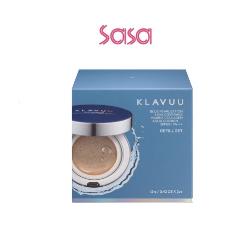 BLUE PEARLSATION HIGH COVERAGE MARINE COLLAGEN AQUA CUSHION REFILL SET