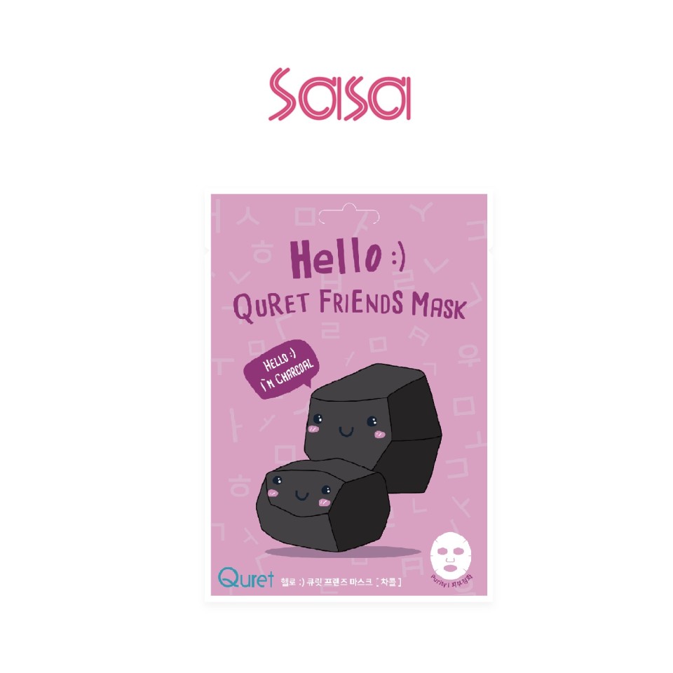 HELLO QURET FRIENDS MASK (CHARCOAL) 1'S