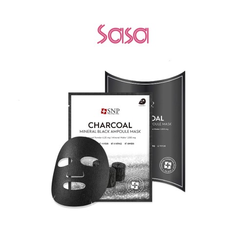 CHARCOAL MINERAL BLACK AMPOULE MASK 10'S
