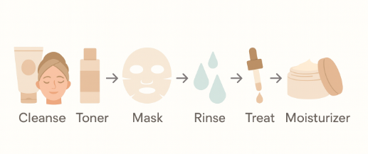 Application Order & Timing to Apply a Face Mask
