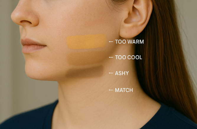 Lighter or Darker? Match Foundation to Neck and Chest Lighter or Darker? Match Foundation to Neck and Chest