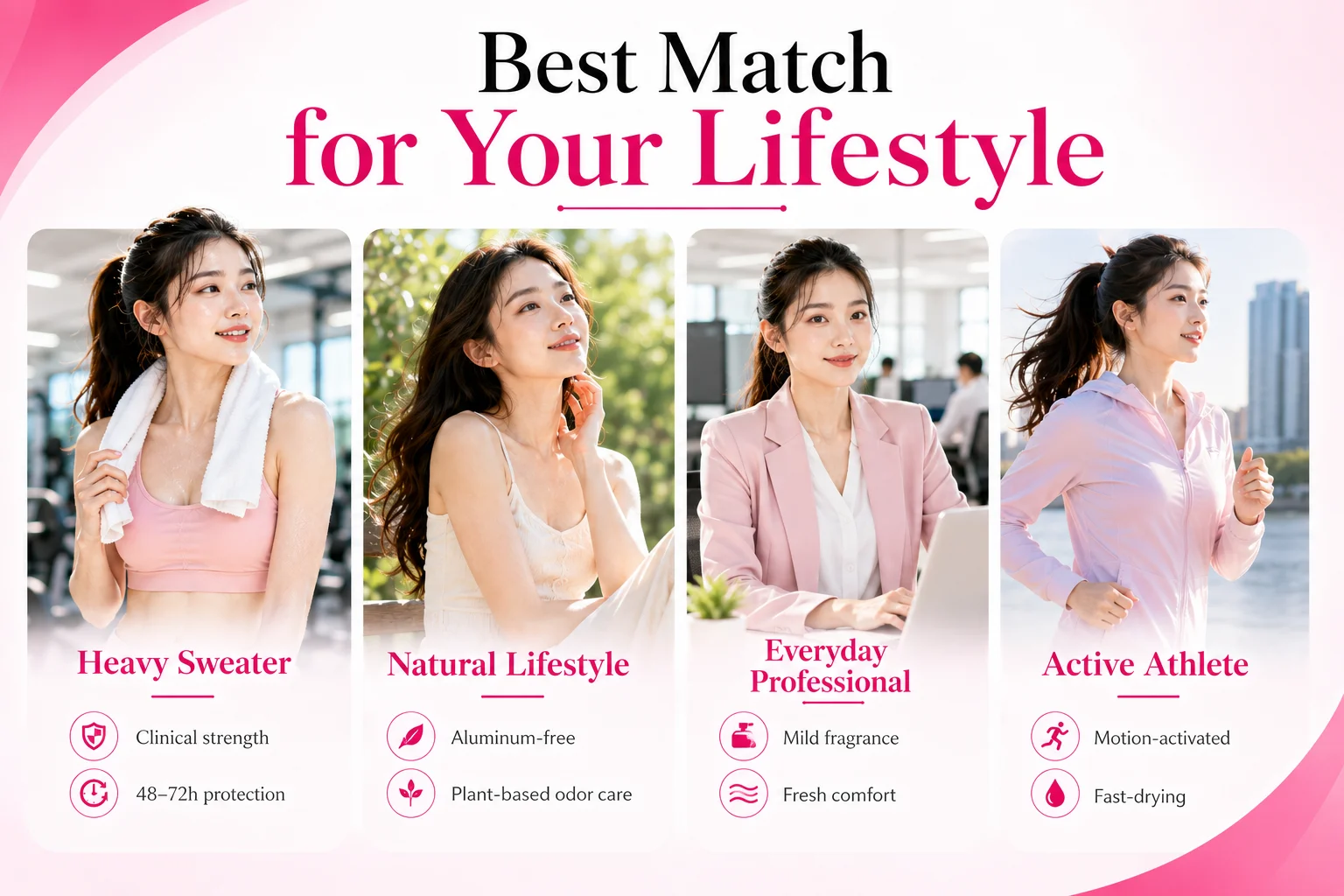 Deodorant spray recommendations for heavy sweaters, natural lifestyle users, professionals and athletes