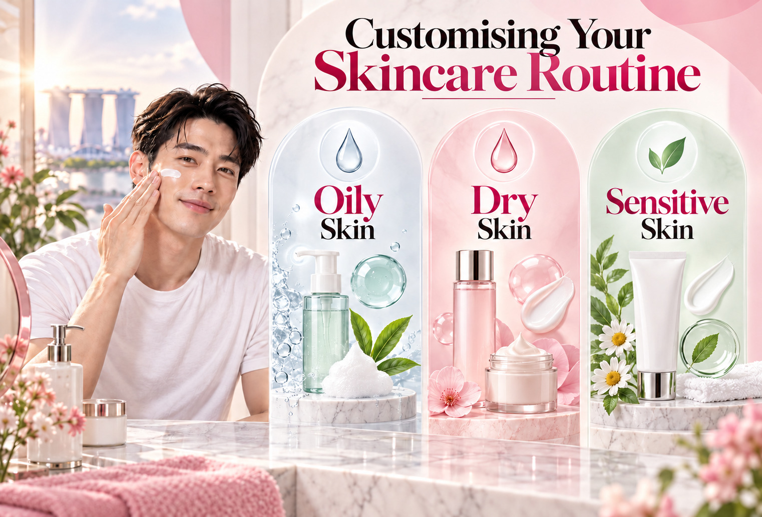 Customising skincare routine for men based on oily, dry and sensitive skin types